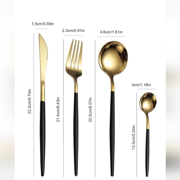 24pcs Stainless Steel Cutlery Set,Stainless Steel, Portuguese Cutlery Sp… - Picture 7 of 8